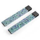 Blue and Green Damask Watercolor Pattern - Premium Decal Protective Skin-Wrap Sticker compatible with the Juul Labs vaping device