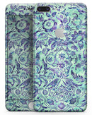Blue and Green Damask Watercolor Pattern - Skin-kit for the iPhone 8 or 8 Plus