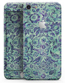 Blue and Green Damask Watercolor Pattern - Skin-kit for the iPhone 8 or 8 Plus