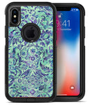 Blue and Green Damask Watercolor Pattern - iPhone X OtterBox Case & Skin Kits
