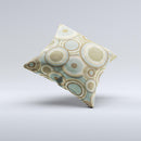 Blue and Green Overlapping Circles ink-Fuzed Decorative Throw Pillow