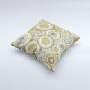 Blue and Green Overlapping Circles ink-Fuzed Decorative Throw Pillow