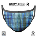 Blue and Green Tye-Dyed Wood - Made in USA Mouth Cover Unisex Anti-Dust Cotton Blend Reusable & Washable Face Mask with Adjustable Sizing for Adult or Child