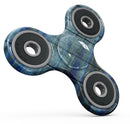 Blue and Green Tye-Dyed Wood Full-Body Fidget Spinner Skin-Kit