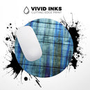 Blue and Green Tye-Dyed Wood// WaterProof Rubber Foam Backed Anti-Slip Mouse Pad for Home Work Office or Gaming Computer Desk