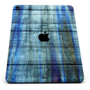 Blue and Green Tye-Dyed Wood - Full Body Skin Decal for the Apple iPad Pro 12.9", 11", 10.5", 9.7", Air or Mini (All Models Available)