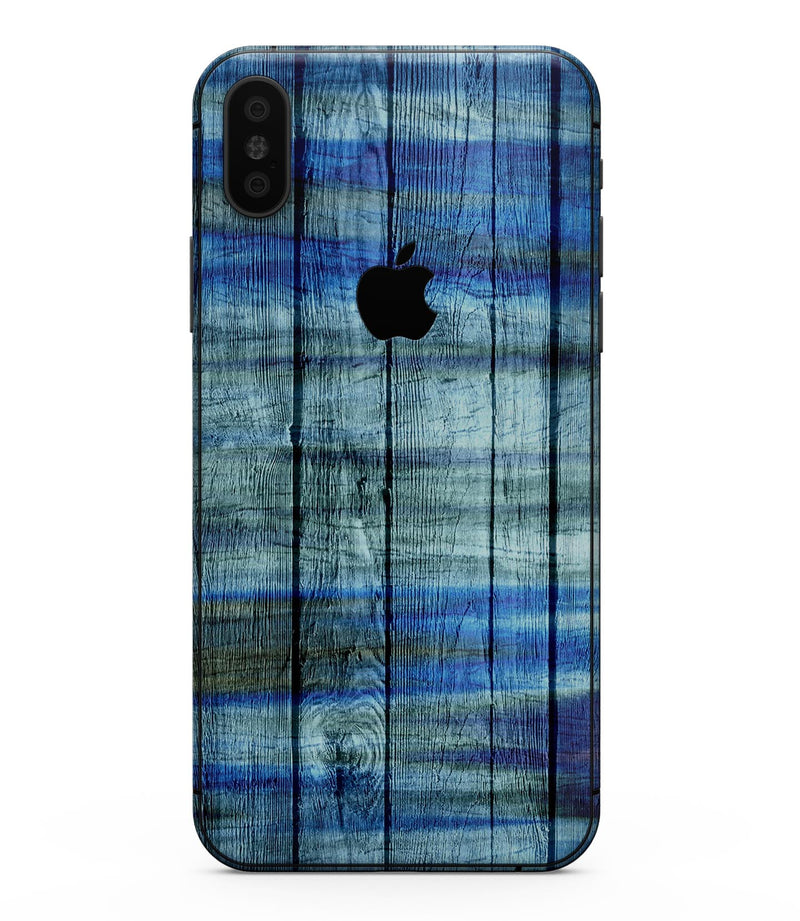 Blue and Green Tye-Dyed Wood - iPhone XS MAX, XS/X, 8/8+, 7/7+, 5/5S/SE Skin-Kit (All iPhones Available)