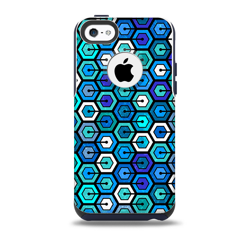 Blue and Green Vibrant Hexagons Skin for the iPhone 5c OtterBox Commuter Case
