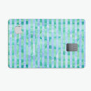 Blue and Green Watercolor Stripes - Premium Protective Decal Skin-Kit for the Apple Credit Card