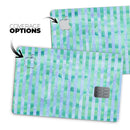 Blue and Green Watercolor Stripes - Premium Protective Decal Skin-Kit for the Apple Credit Card