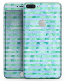 Blue and Green Watercolor Stripes - Skin-kit for the iPhone 8 or 8 Plus