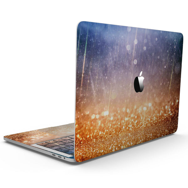 MacBook Pro with Touch Bar Skin Kit - Blue_and_Orange_Scratched_Surface_with_Glowing_Gold-MacBook_13_Touch_V9.jpg?