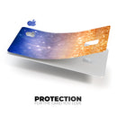 Blue and Orange Scratched Surface with Glowing Gold - Premium Protective Decal Skin-Kit for the Apple Credit Card