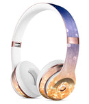 Blue and Orange Scratched Surface with Glowing Gold Full-Body Skin Kit for the Beats by Dre Solo 3 Wireless Headphones