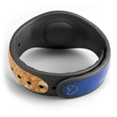 Blue and Orange Scratched Surface with Glowing Gold - Decal Skin Wrap Kit for the Disney Magic Band