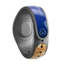 Blue and Orange Scratched Surface with Glowing Gold - Decal Skin Wrap Kit for the Disney Magic Band