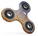 Blue and Orange Scratched Surface with Glowing Gold Full-Body Fidget Spinner Skin-Kit