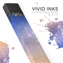 Blue and Orange Scratched Surface with Glowing Gold - Premium Decal Protective Skin-Wrap Sticker compatible with the Juul Labs vaping device