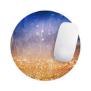 Blue and Orange Scratched Surface with Glowing Gold// WaterProof Rubber Foam Backed Anti-Slip Mouse Pad for Home Work Office or Gaming Computer Desk