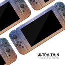 Blue and Orange Scratched Surface with Glowing Gold // Skin Decal Wrap Kit for Nintendo Switch Console & Dock, Joy-Cons, Pro Controller, Lite, 3DS XL, 2DS XL, DSi, or Wii - Vinyl Skin Wrap for Nintendo Switch 2, OLED, Lite, Pro Controller & Wii