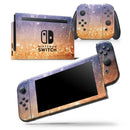 Blue and Orange Scratched Surface with Glowing Gold - Skin Wrap Decal for Nintendo Switch Lite Console & Dock - 3DS XL - 2DS - Pro - DSi - Wii - Joy-Con Gaming Controller