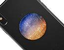 Blue and Orange Scratched Surface with Glowing Gold - Skin Kit for PopSockets and other Smartphone Extendable Grips & Stands