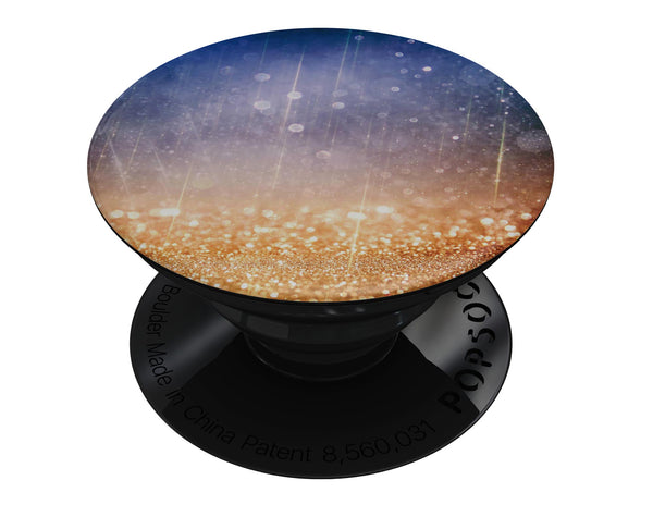 Blue and Orange Scratched Surface with Glowing Gold - Skin Kit for PopSockets and other Smartphone Extendable Grips & Stands