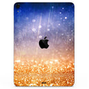 Blue and Orange Scratched Surface with Glowing Gold - Full Body Skin Decal for the Apple iPad Pro 12.9", 11", 10.5", 9.7", Air or Mini (All Models Available)