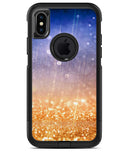 Blue and Orange Scratched Surface with Glowing Gold - iPhone X OtterBox Case & Skin Kits