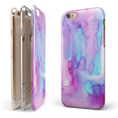 Blue and Pinkish Absorbed Watercolor Texture iPhone 6/6s or 6/6s Plus 2-Piece Hybrid INK-Fuzed Case