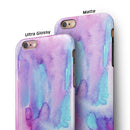 Blue and Pinkish Absorbed Watercolor Texture iPhone 6/6s or 6/6s Plus 2-Piece Hybrid INK-Fuzed Case