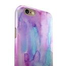 Blue and Pinkish Absorbed Watercolor Texture iPhone 6/6s or 6/6s Plus 2-Piece Hybrid INK-Fuzed Case