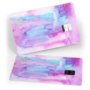 Blue and Pinkish Absorbed Watercolor Texture - Premium Protective Decal Skin-Kit for the Apple Credit Card