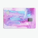 Blue and Pinkish Absorbed Watercolor Texture - Premium Protective Decal Skin-Kit for the Apple Credit Card