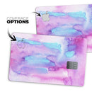 Blue and Pinkish Absorbed Watercolor Texture - Premium Protective Decal Skin-Kit for the Apple Credit Card