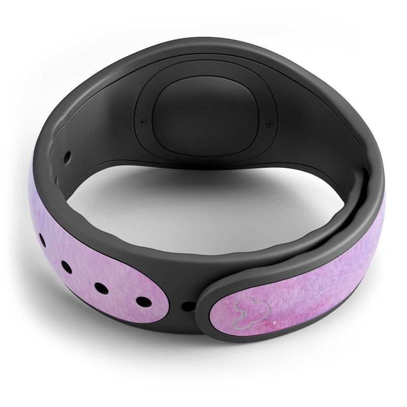 Blue and Pinkish Absorbed Watercolor Texture - Decal Skin Wrap Kit for the Disney Magic Band