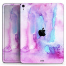 Blue and Pinkish Absorbed Watercolor Texture - Full Body Skin Decal for the Apple iPad Pro 12.9", 11", 10.5", 9.7", Air or Mini (All Models Available)