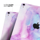 Blue and Pinkish Absorbed Watercolor Texture - Full Body Skin Decal for the Apple iPad Pro 12.9", 11", 10.5", 9.7", Air or Mini (All Models Available)