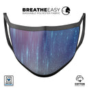 Blue and Purple Scaratched Streaks  - Made in USA Mouth Cover Unisex Anti-Dust Cotton Blend Reusable & Washable Face Mask with Adjustable Sizing for Adult or Child