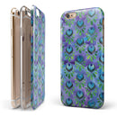 Blue and Purple Watercolor Peacock Feathers iPhone 6/6s or 6/6s Plus 2-Piece Hybrid INK-Fuzed Case