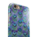 Blue and Purple Watercolor Peacock Feathers iPhone 6/6s or 6/6s Plus 2-Piece Hybrid INK-Fuzed Case