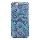 Blue and Purple Watercolor Peacock Feathers iPhone 6/6s or 6/6s Plus 2-Piece Hybrid INK-Fuzed Case
