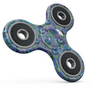 Blue and Purple Watercolor Peacock Feathers Full-Body Fidget Spinner Skin-Kit