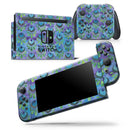 Blue and Purple Watercolor Peacock Feathers - Skin Wrap Decal for Nintendo Switch Lite Console & Dock - 3DS XL - 2DS - Pro - DSi - Wii - Joy-Con Gaming Controller