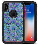 Blue and Purple Watercolor Peacock Feathers - iPhone X OtterBox Case & Skin Kits
