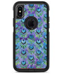 Blue and Purple Watercolor Peacock Feathers - iPhone X OtterBox Case & Skin Kits