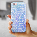 Blue and Purple Watercolor Waves iPhone 6/6s or 6/6s Plus 2-Piece Hybrid INK-Fuzed Case