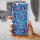 Blue and Purple Watercolor Zebra Pattern iPhone 6/6s or 6/6s Plus 2-Piece Hybrid INK-Fuzed Case