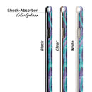 Blue and Purple Watercolor Zebra Pattern iPhone 6/6s or 6/6s Plus 2-Piece Hybrid INK-Fuzed Case