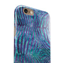 Blue and Purple Watercolor Zebra Pattern iPhone 6/6s or 6/6s Plus 2-Piece Hybrid INK-Fuzed Case